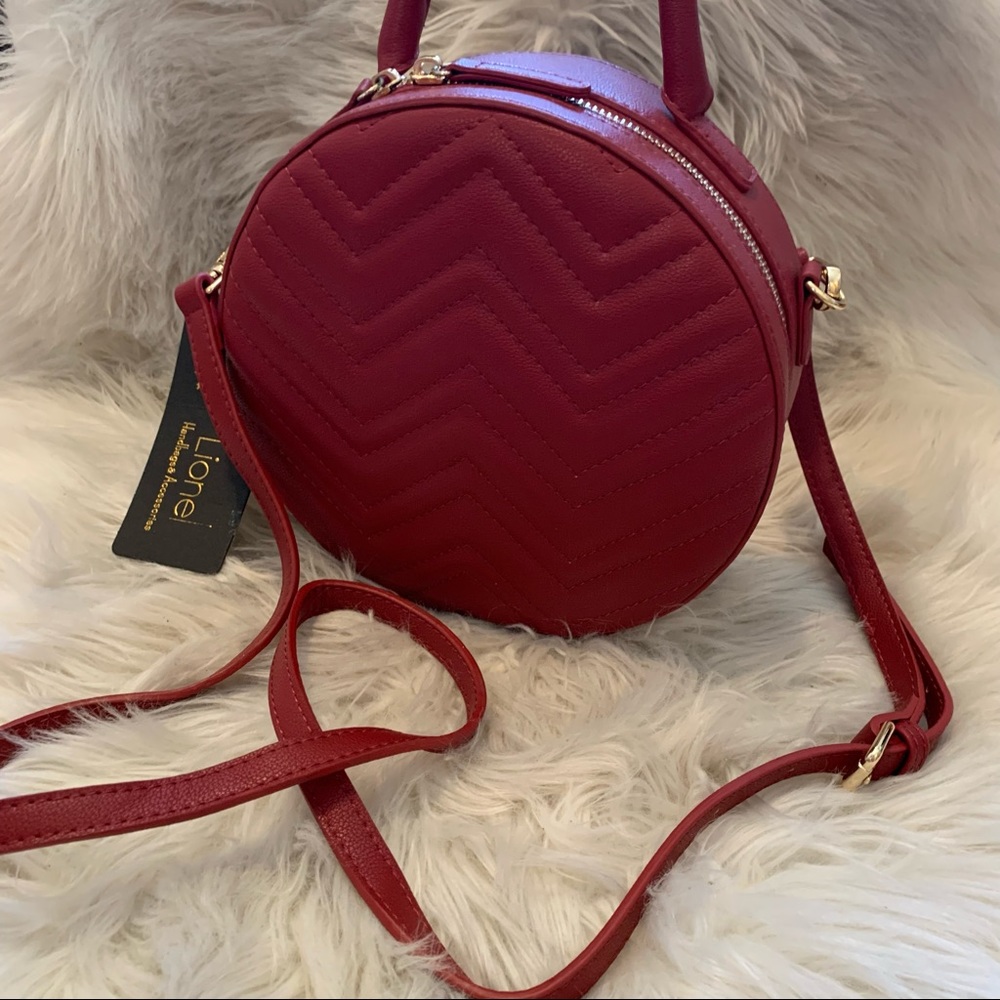 NWT Quilted Burgundy Circle Bag